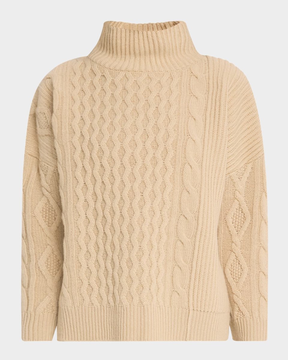 Veneto Cable-Knit Wool Turtleneck Sweat